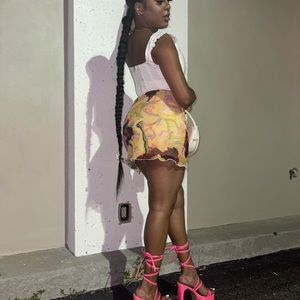 Multi Color Mini Skirt